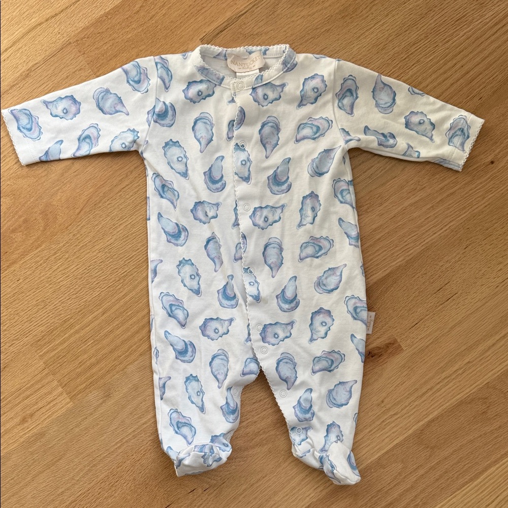 Nantucket Kids Blue Seashell Print Kids One Piece